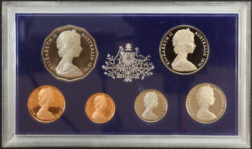 Australia 1970 Proof Coin Set Captain Cook With Original Foams and Certificate