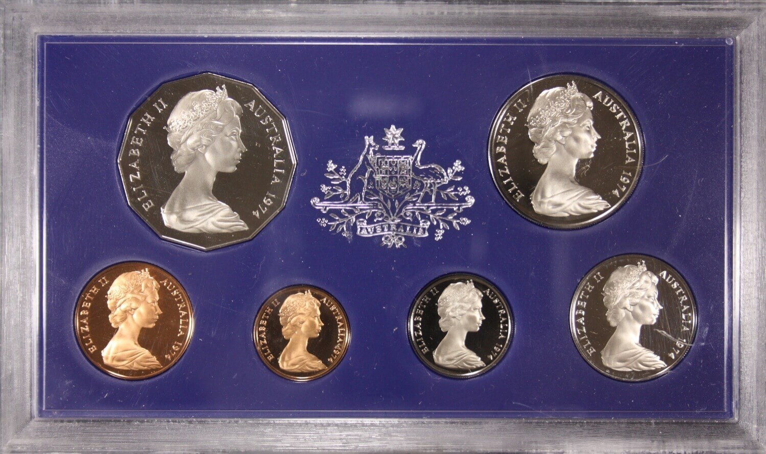 Australia 1974 Proof Coin Set With Original Foams and Certificate