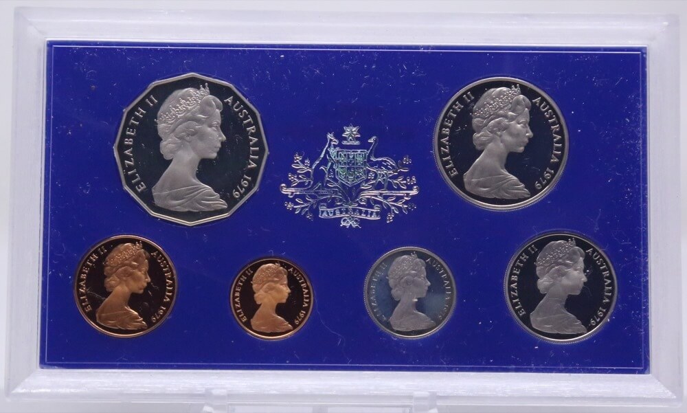 Australia 1979 Proof Coin Set - Rare Double Bar 50c With Original Foams and Certificate