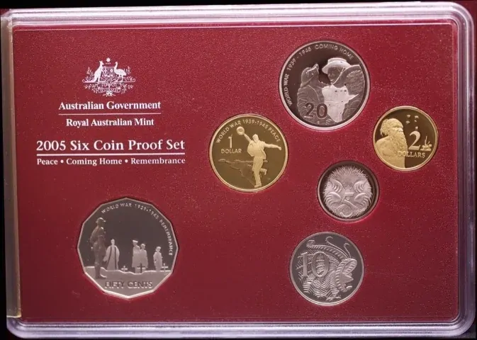 Australia 2005 Proof Coin Set 60th Anniversary of the End of WWII