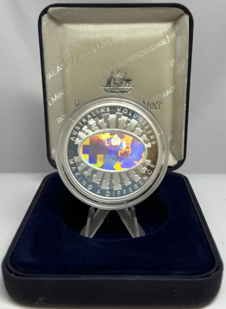 2003 Silver 5 Dollar Proof Finale Coin Volunteers - Hologram product image