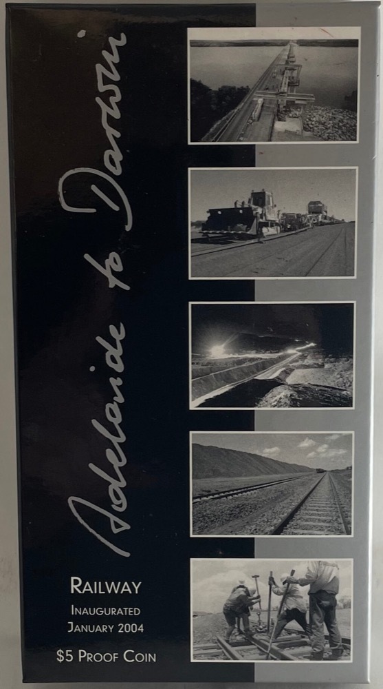 2004 Silver 5 Dollar Proof Coin Adelaide To Darwin Railway