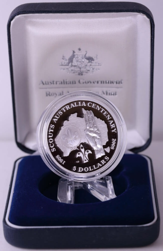 2008 Five Dollar Silver Proof Scouting Centenary