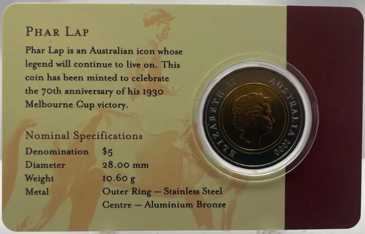 2000 Five Dollar Uncirculated - Phar Lap