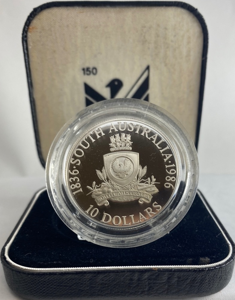 1986 Silver 10 Dollar Proof Coin State Series South Australia