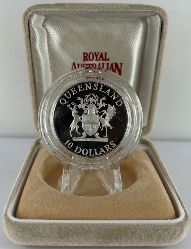 1989 10 Dollar Proof Coin State Series Queensland