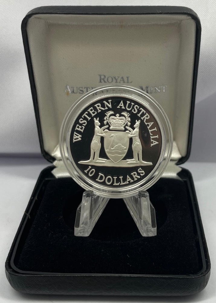 1990 Silver 10 Dollar Proof Coin State Series - Western Australia