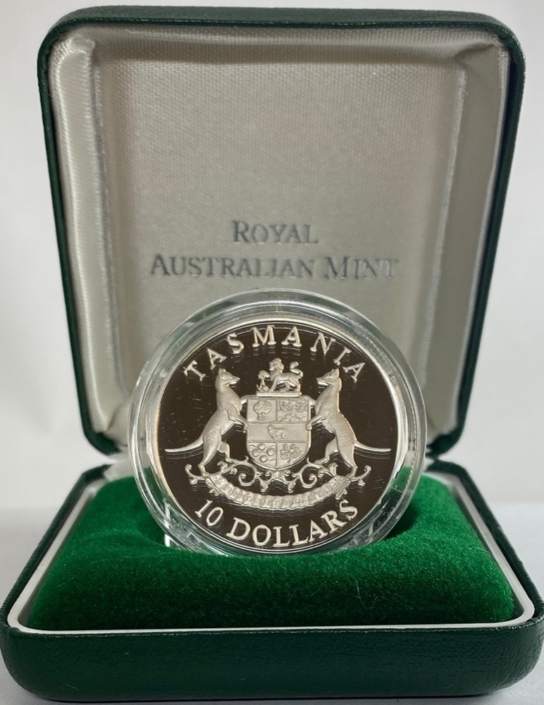 1991 Silver 10 Dollar Proof Coin State Series Tasmania