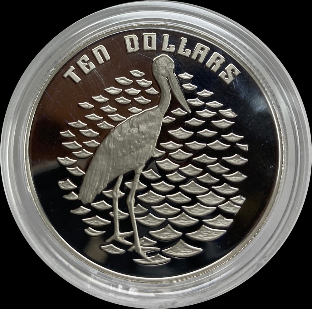 1991 Silver 10 Dollar Proof Coin Birds of Australia Jabiru