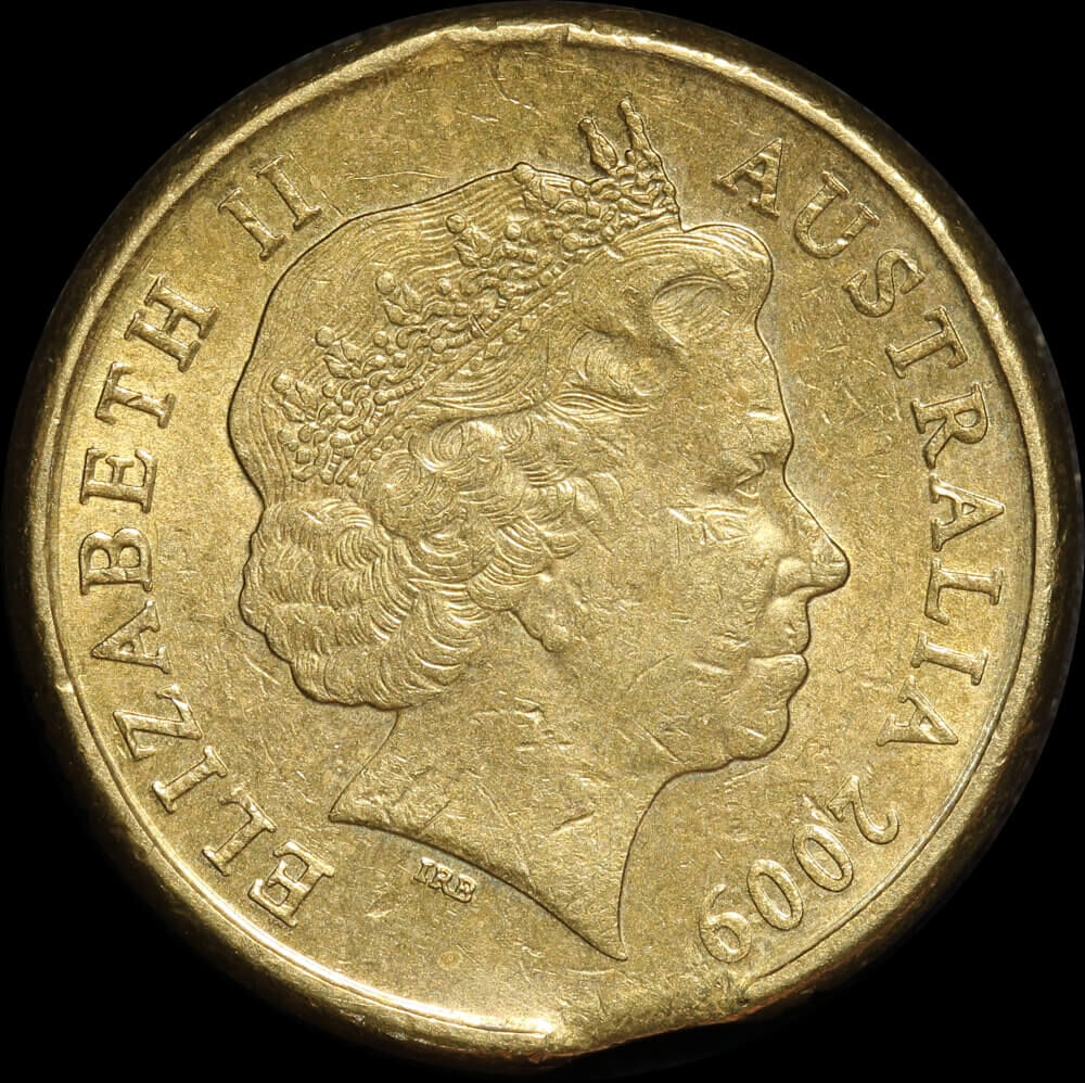 2009 $2 Clipped Planchet Error KM# 406 EF