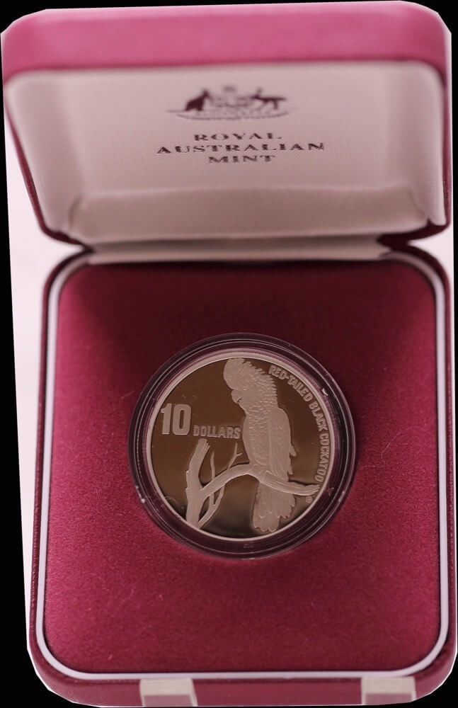 1997 Silver 10 Dollar Piedfort Proof Coin Black Cockatoo