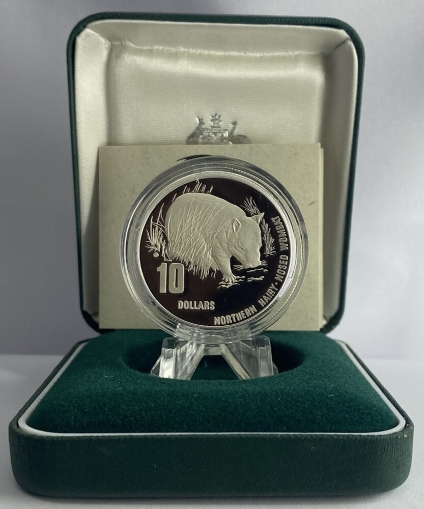 1998 Ten Dollar Silver Piedfort Proof Coin Endangered Species - Wombat