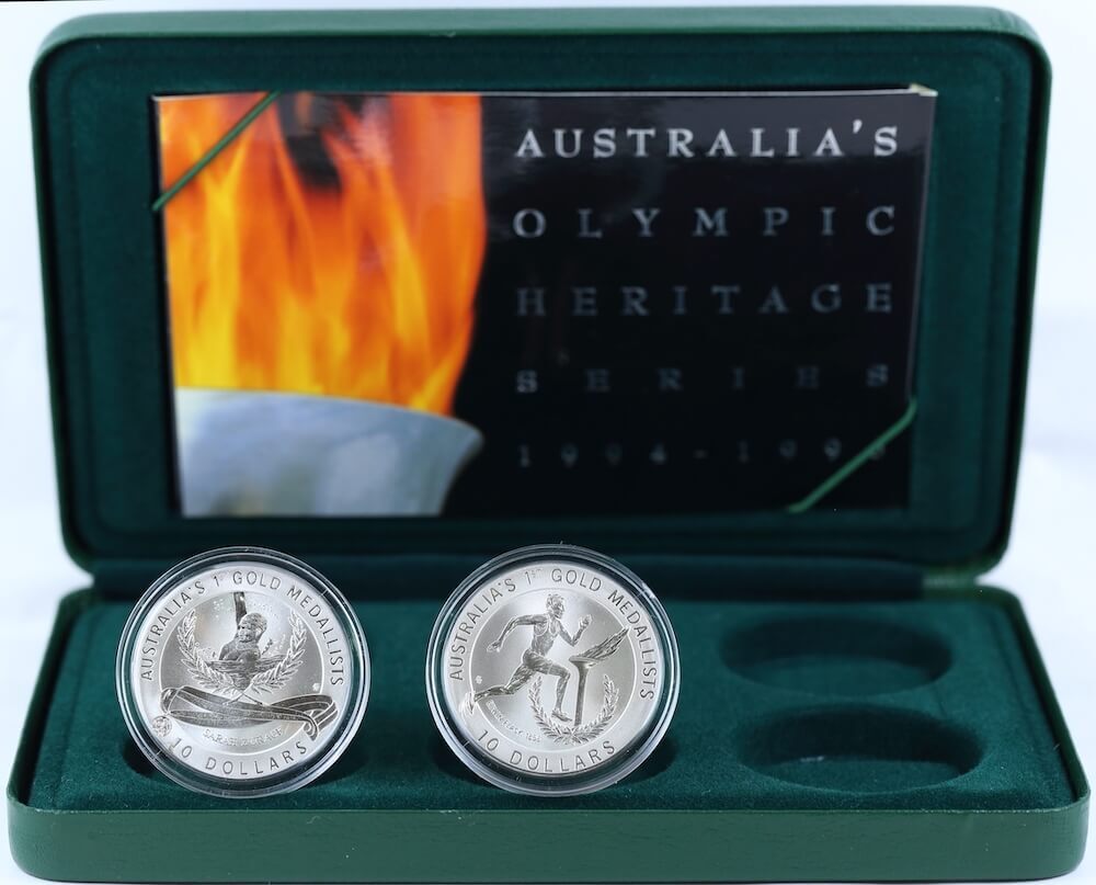 1994 Ten Dollar Silver Specimen Coin Pair - The First Olympians