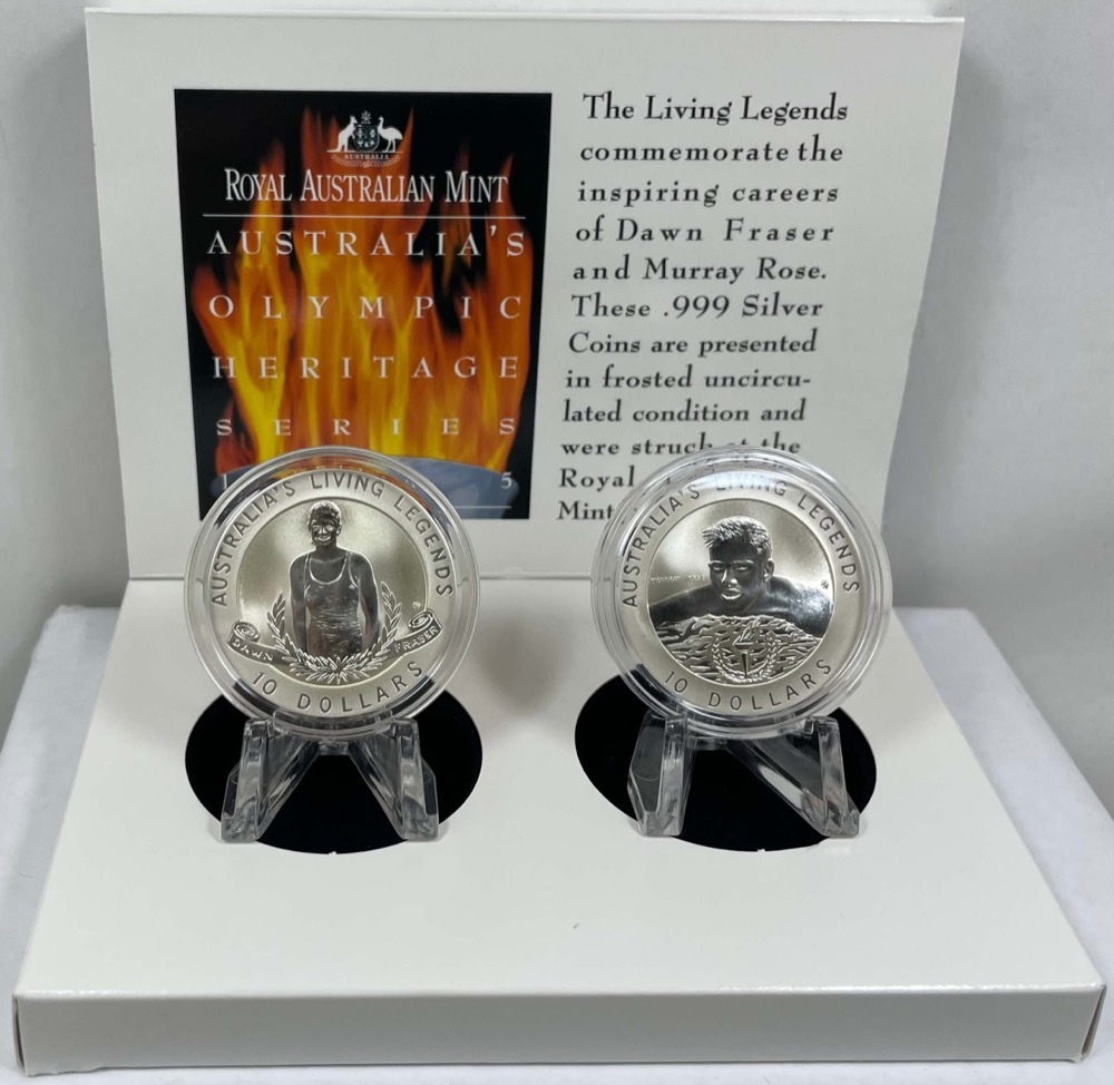 1995 Ten Dollar Specimen Pair The Living Olympic Legends