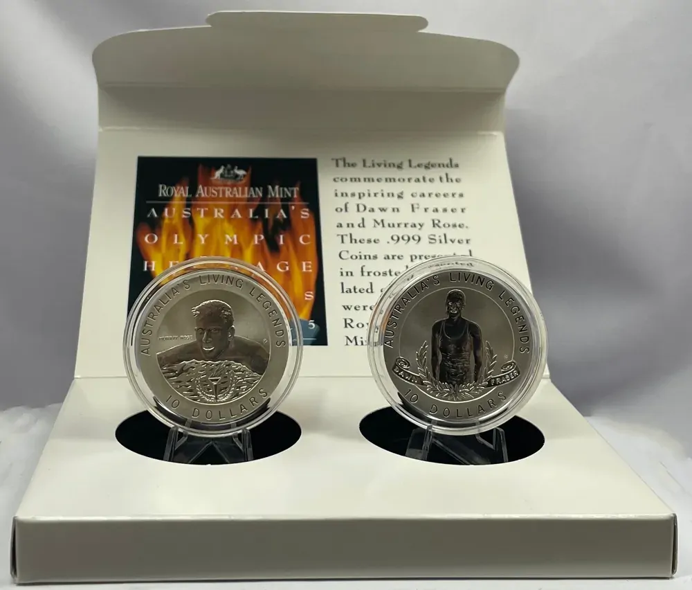 1995 Ten Dollar Specimen Pair The Living Olympic Legends