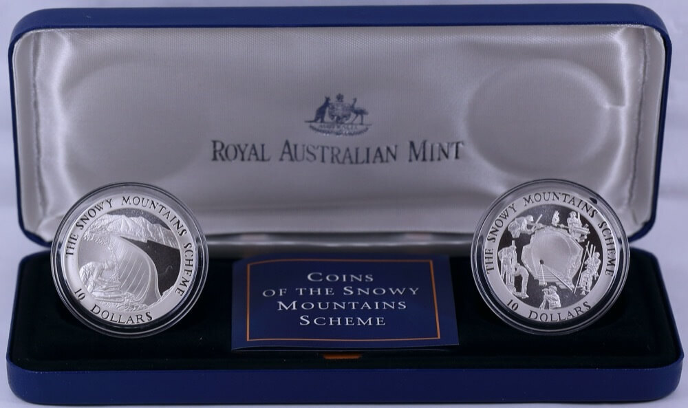 1999 Ten Dollar Silver Specimen Pair Coin Set Snowy Mountains product image