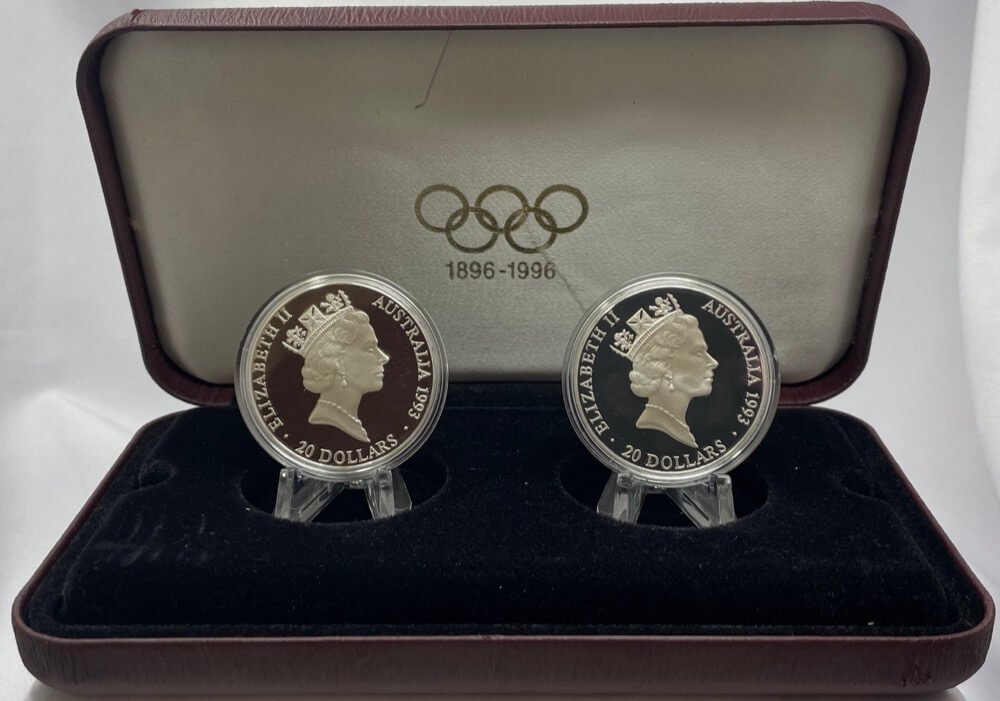 1993 Twenty Dollar Proof Pair IOC Centennial - Fair Play Friendship