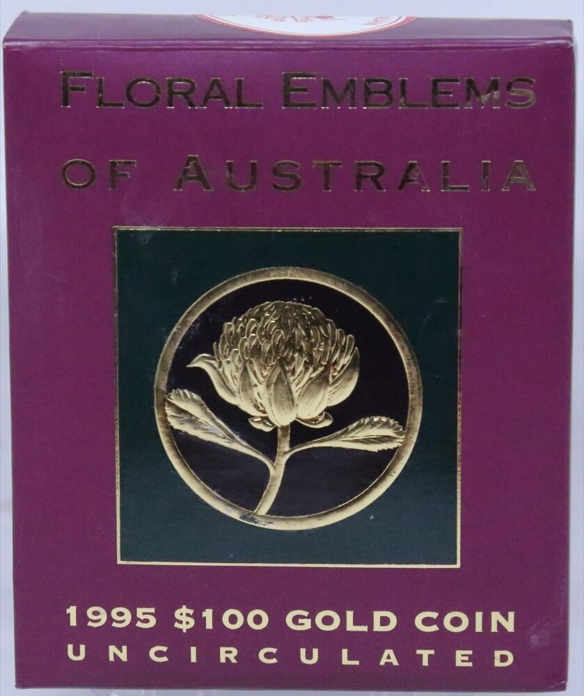 1995 Gold 100 Dollar Unc Coin Floral Emblems - Waratah