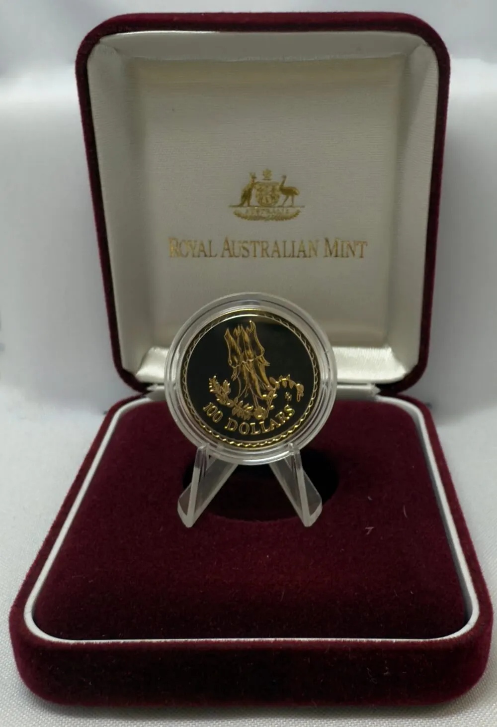 1998 Gold 100 Dollar Gold Unc Coin Floral Emblems Sturt Desert Pea