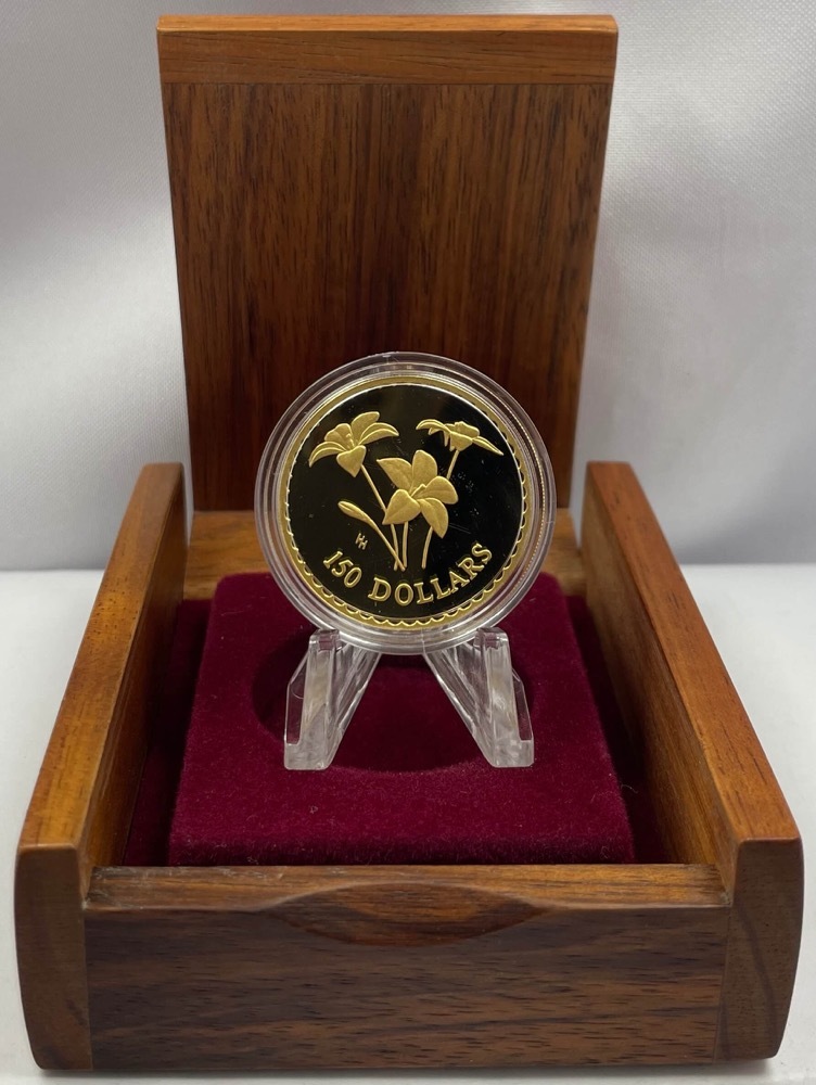 2003 150 Dollar Proof Gold Coin Floral Emblems - Royal Blue Bell