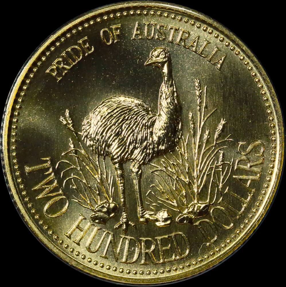 1991 Two Hundred Dollar Gold Unc Coin Emu