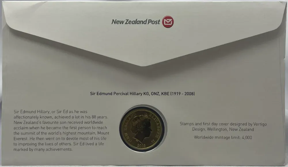 New Zealand 2008 1 Dollar PNC Sir Edmund Hillary product image