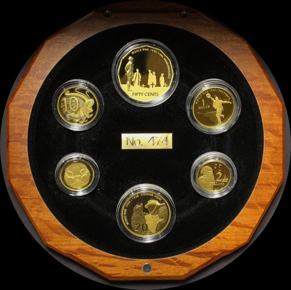 2005 Gold Proof Coin Set Anniversary End of WWII