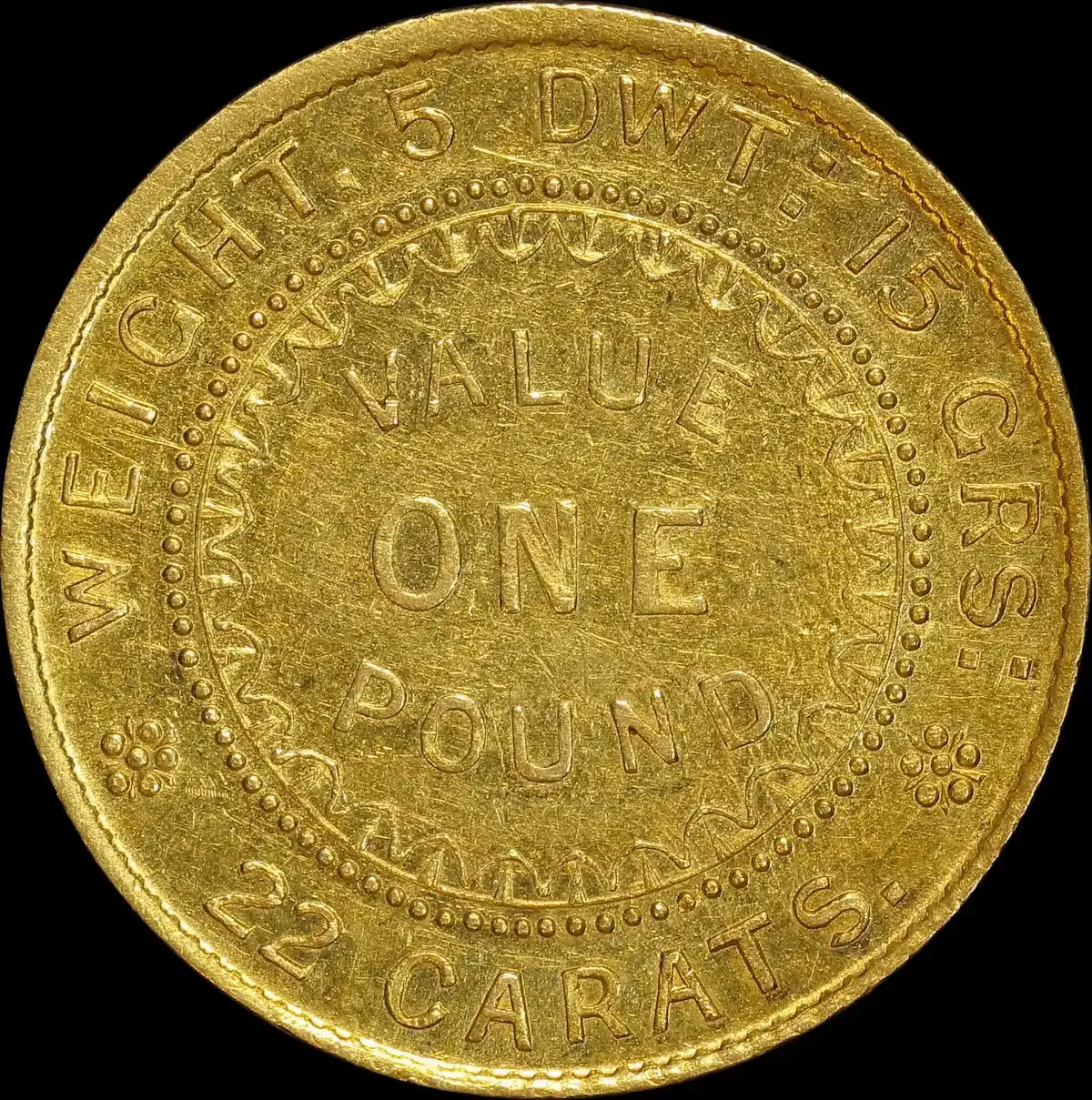 1852 Type II Adelaide Pound Uncirculated