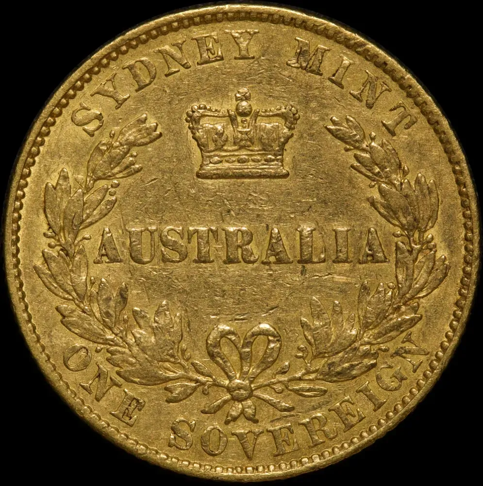 1855 Sydney Mint Type I Sovereign about VF