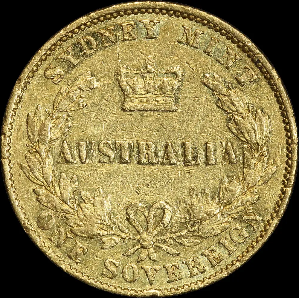 1859 Sydney Mint Type II Sovereign about VF