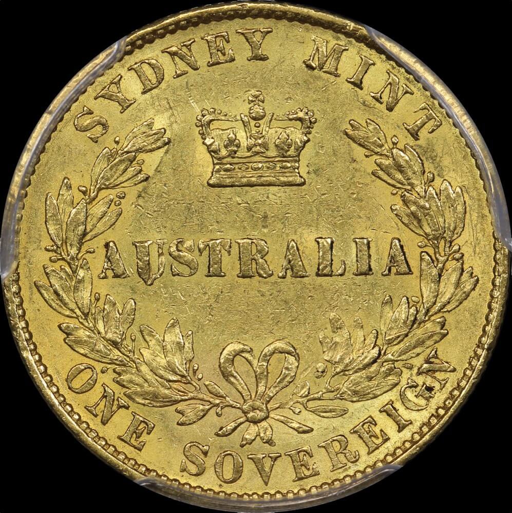 1860 Sydney Mint Type II Sovereign PCGS AU55