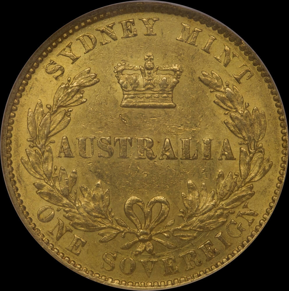 1862 Sydney Mint Type II Sovereign NGC AU58