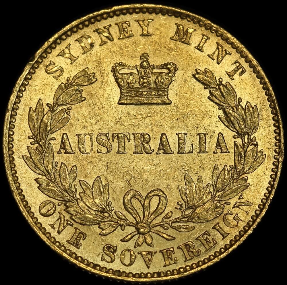 1862 Sydney Mint Type II Sovereign Extremely Fine