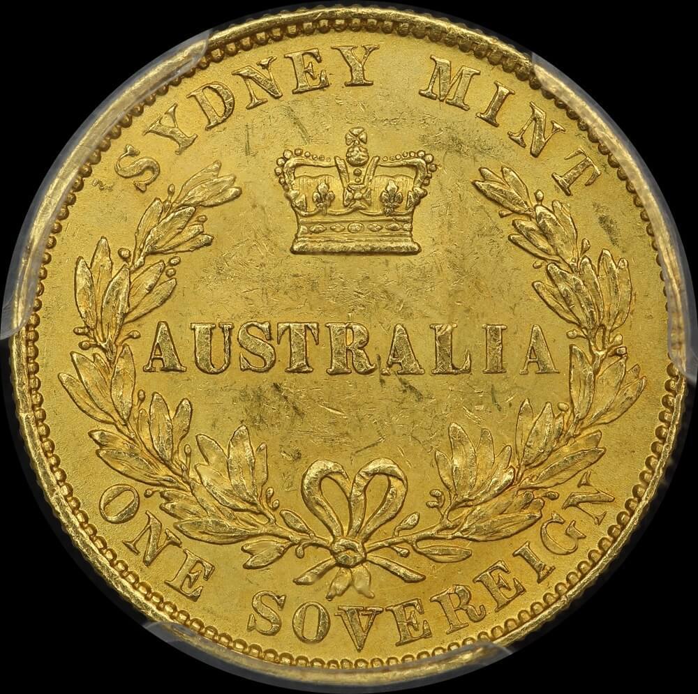 1862 Sydney Mint Type II Sovereign Unc (PCGS MS62+)