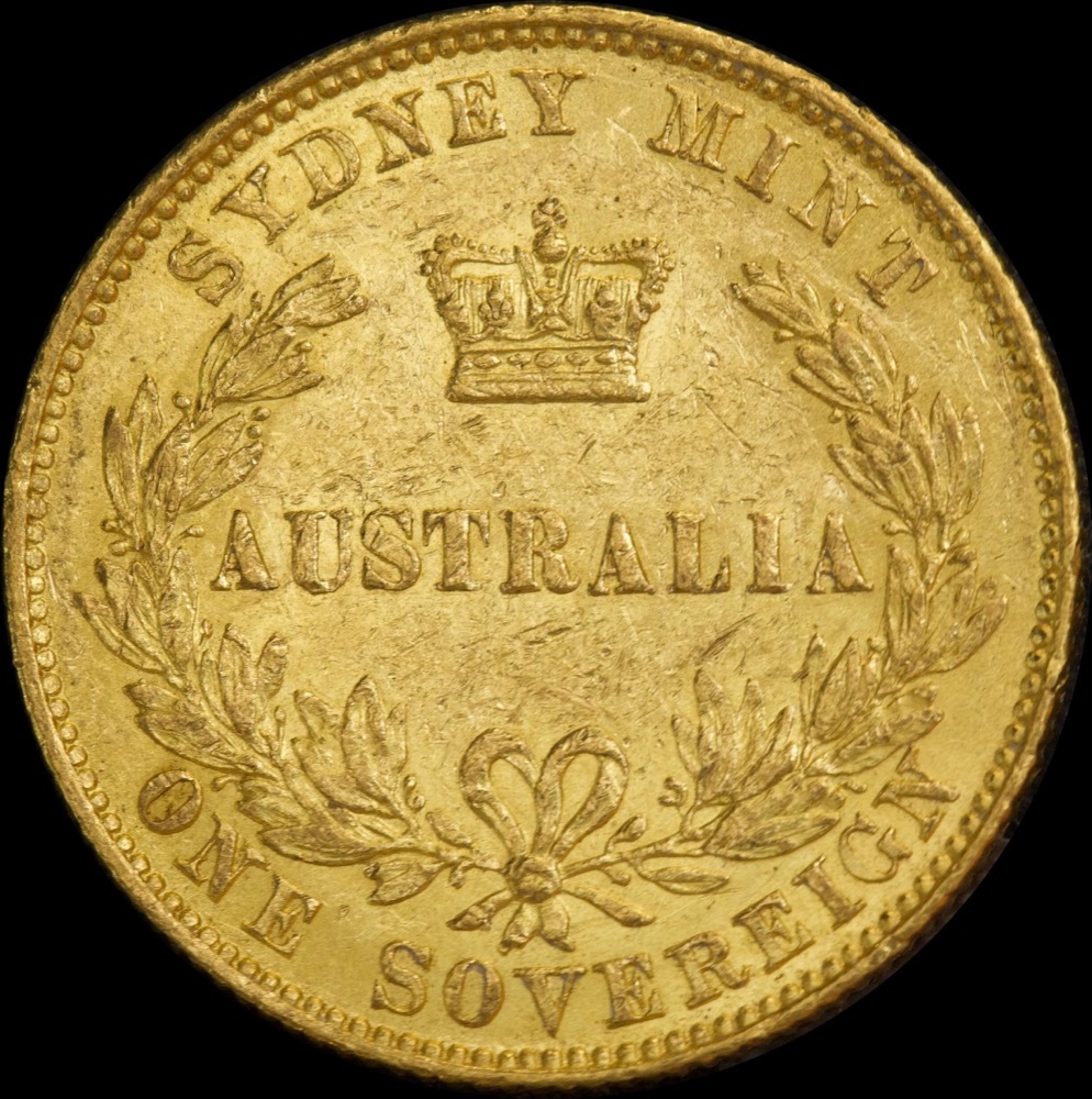 1864 Sydney Mint Type II Sovereign about EF