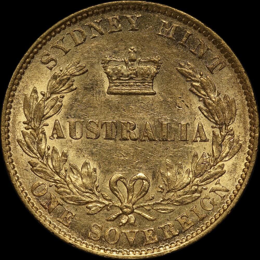 1864 Sydney Mint Type II Sovereign about VF