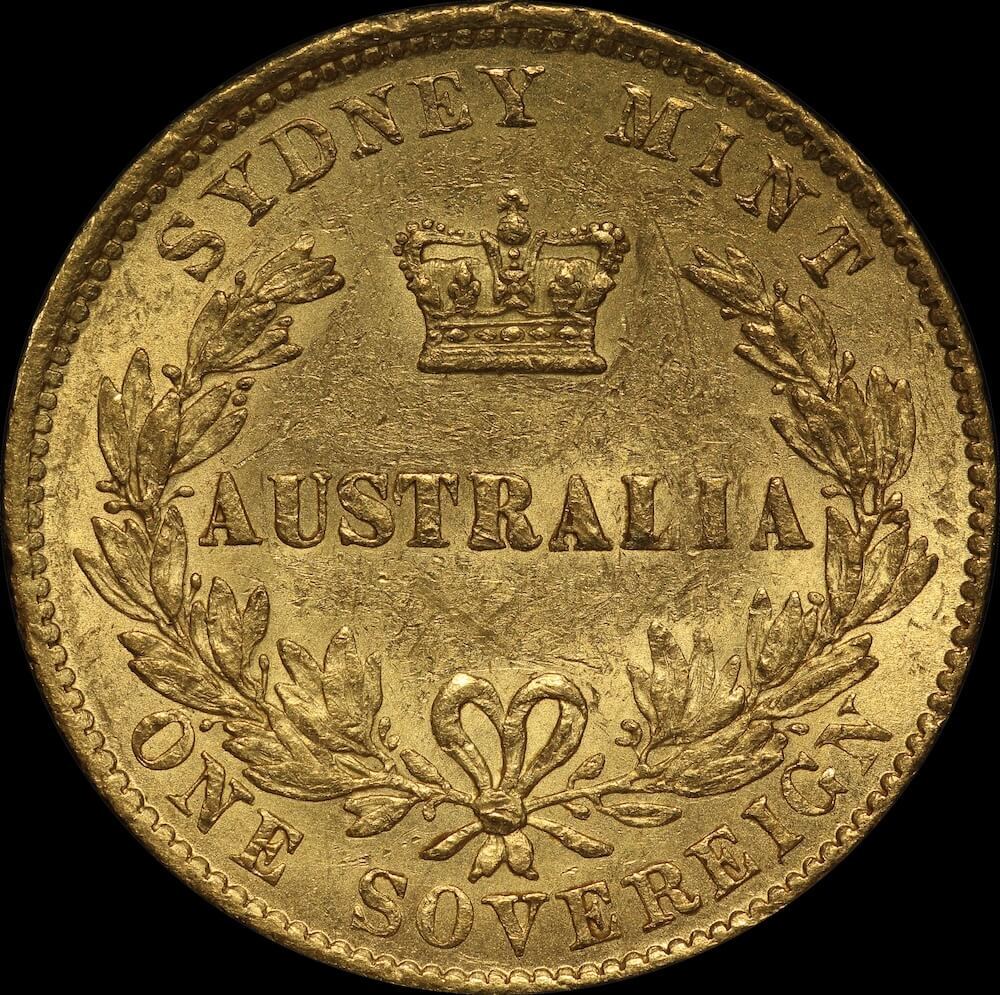 1864 Sydney Mint Type II Sovereign good VF