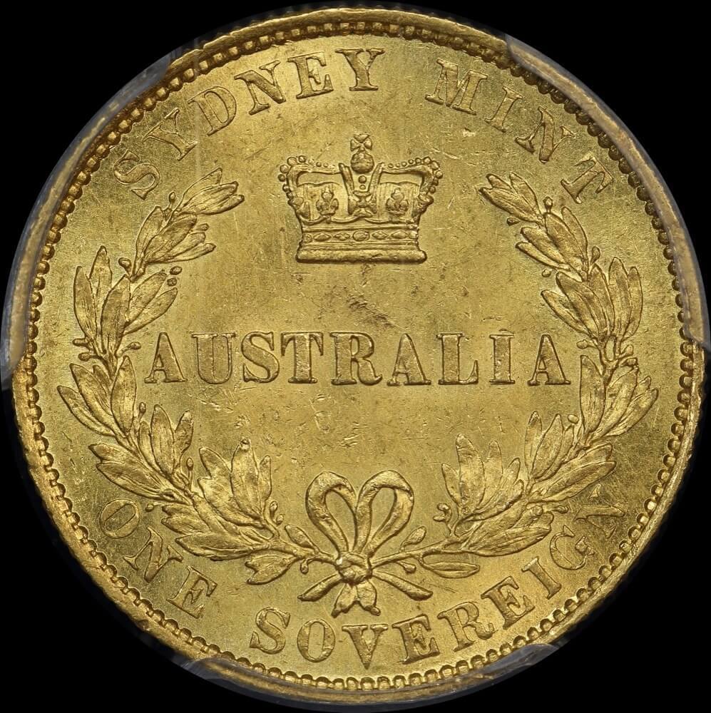 1864 Sydney Mint Type II Sovereign Unc (PCGS MS61)