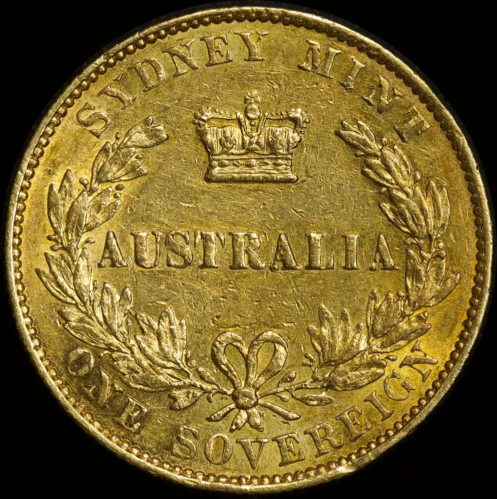 1865 Sydney Mint Type II Sovereign good VF