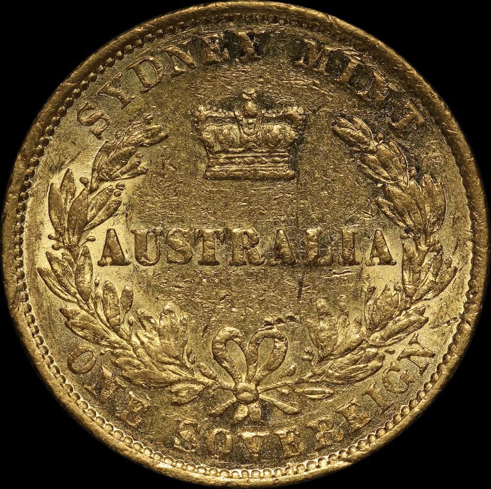 1866 Sydney Mint Type II Sovereign about VF