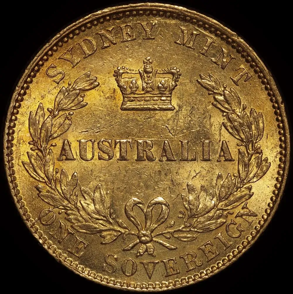 1866 Sydney Mint Type II Sovereign good EF