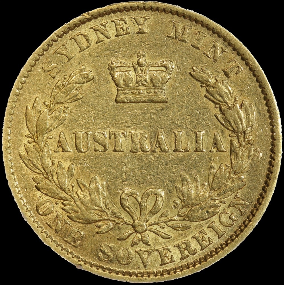 1866 Sydney Mint Type II Sovereign good Fine