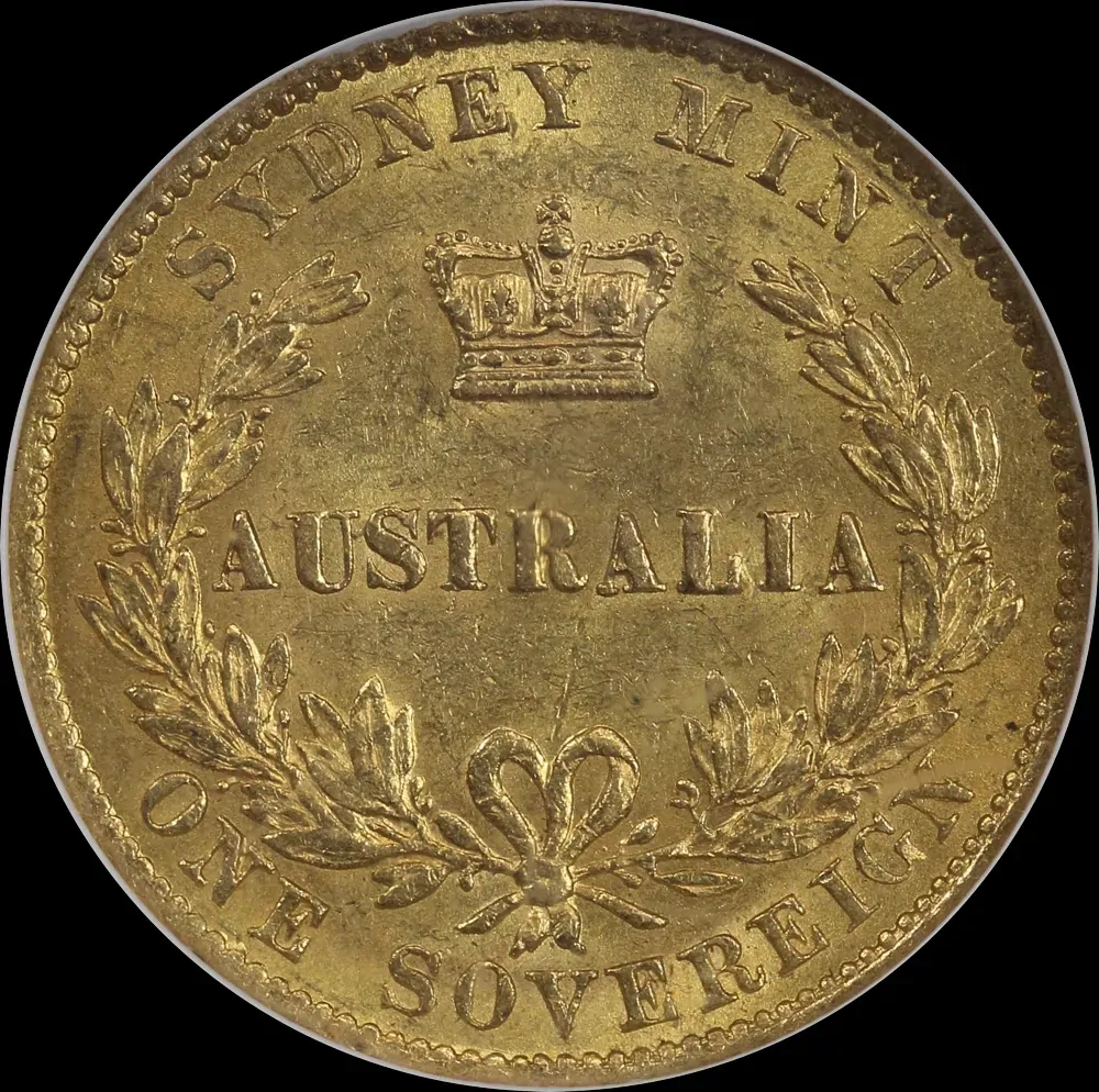 1870 Sydney Mint Type II Sovereign NGC AU58