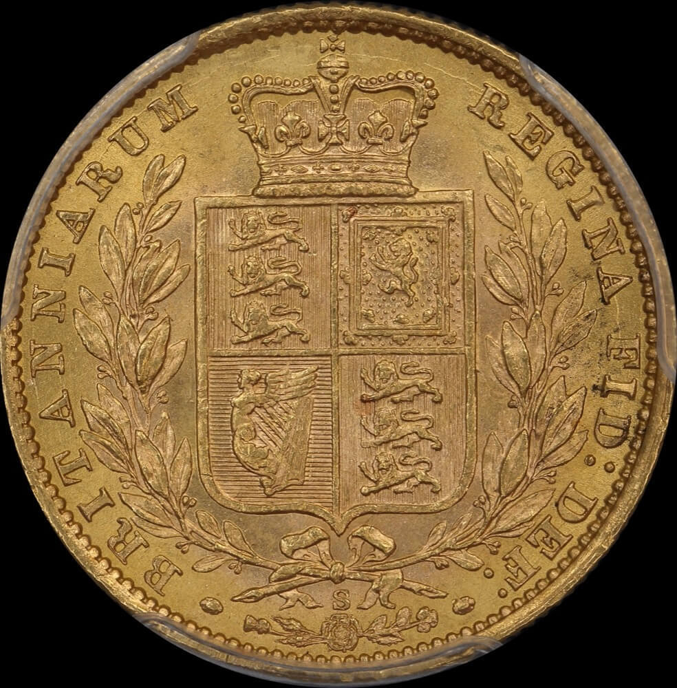 1871 Sydney Shield Sovereign WW Incuse Choice Unc (PCGS MS63)
