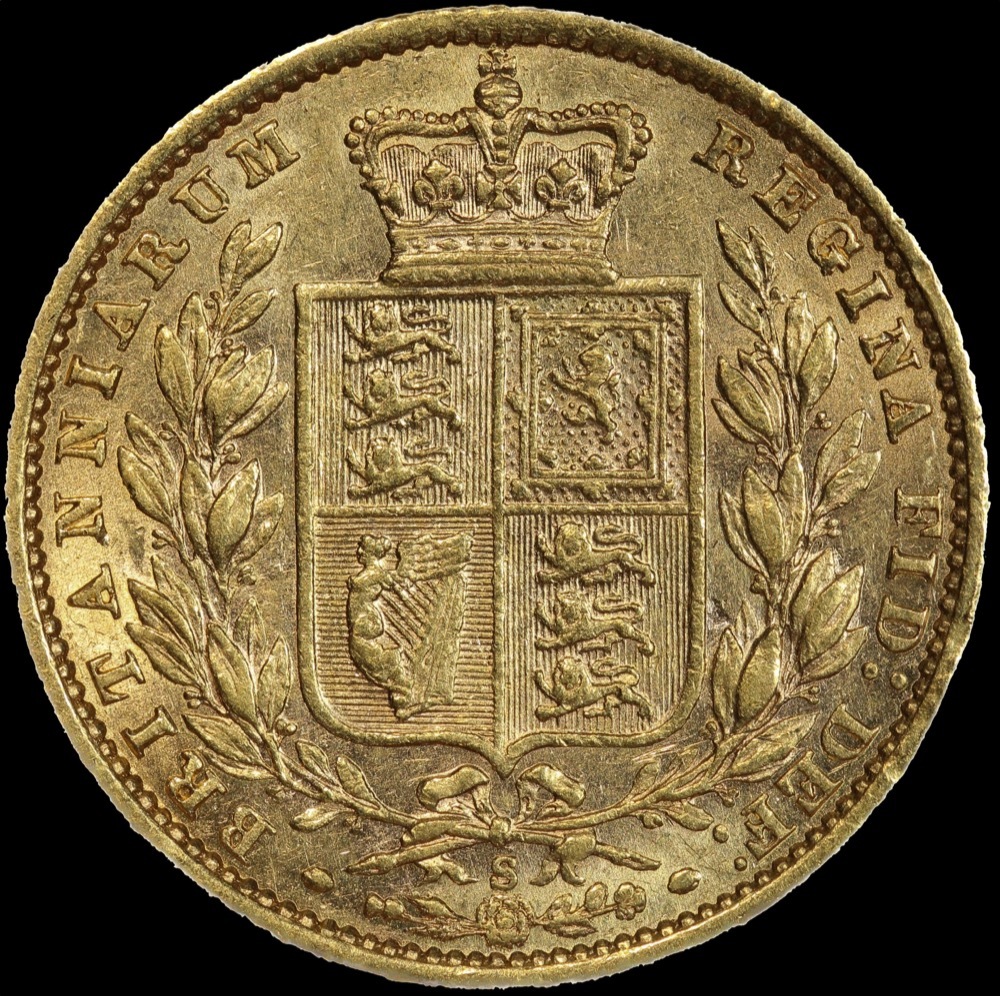 1872 Sydney Shield Sovereign Extremely Fine