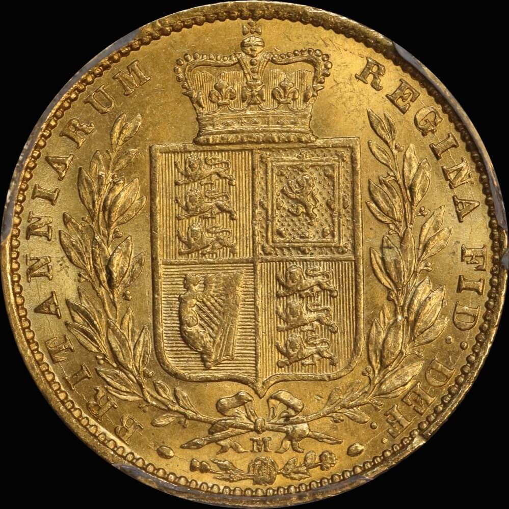 1872/1 Melbourne Shield Sovereign Unc (PCGS MS61)