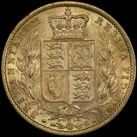 1873 Sydney Shield Sovereign good EF