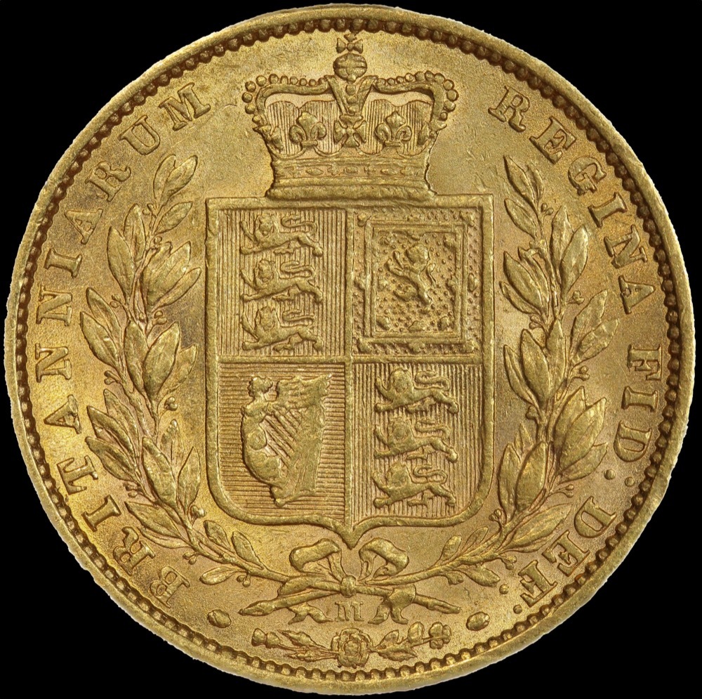 1874 Melbourne Shield Sovereign Extremely Fine