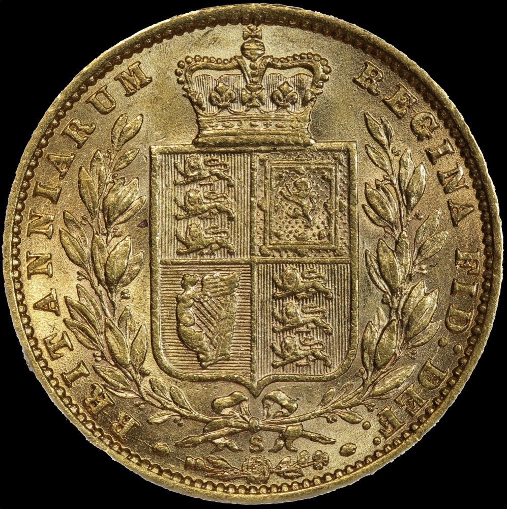 1875 Sydney Shield Sovereign Extremely Fine