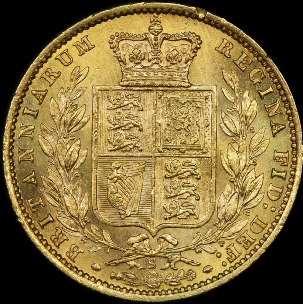 1875 Sydney Shield Sovereign Unc (PCGS MS62)